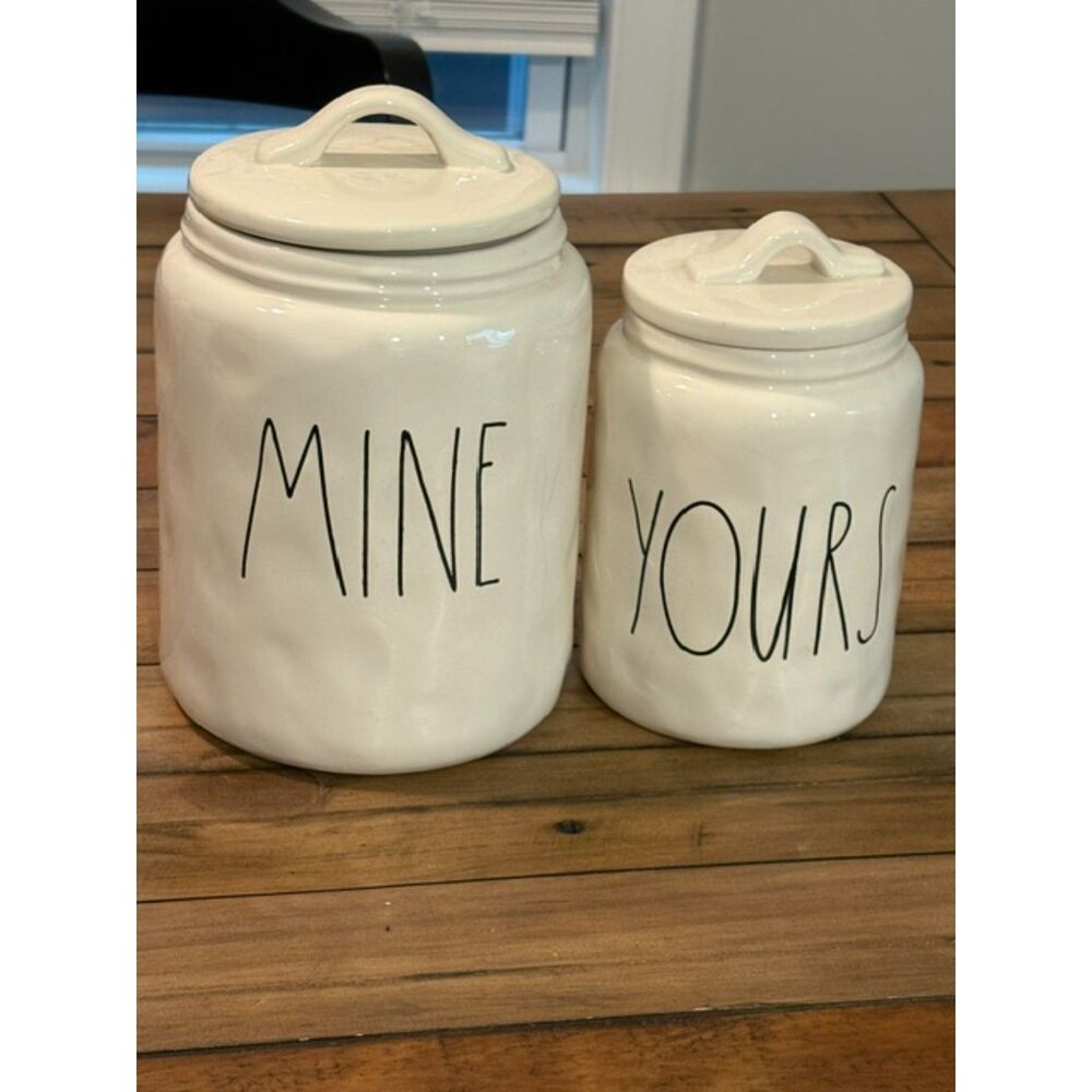 Rae Dunn Artisan Collection by Magenta Mine Yours Canister Set NWT